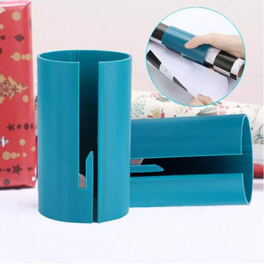 2PC Sliding Wrapping Paper Cutter Christmas Gift Wrap Paper Craft Cutting Tool